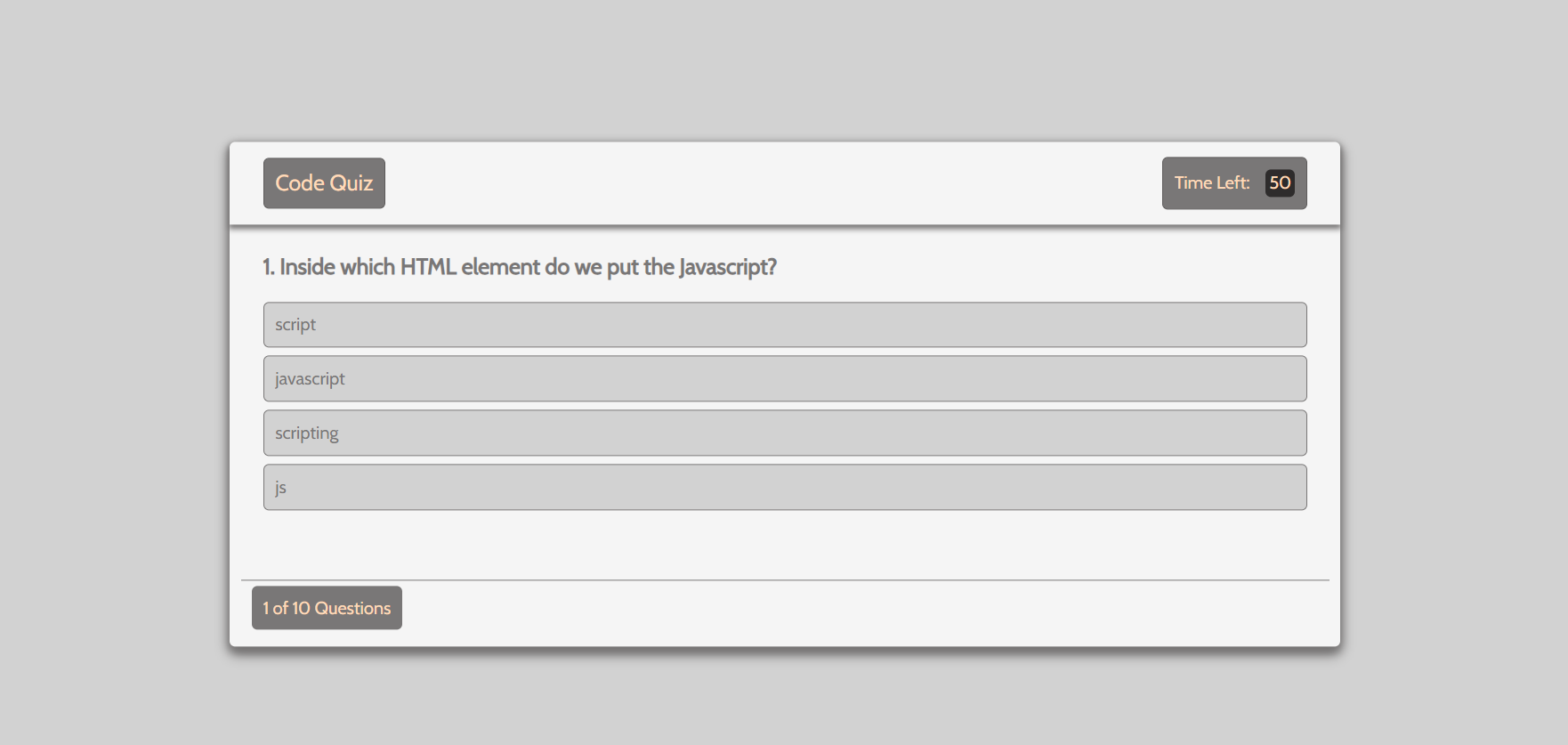 code quiz