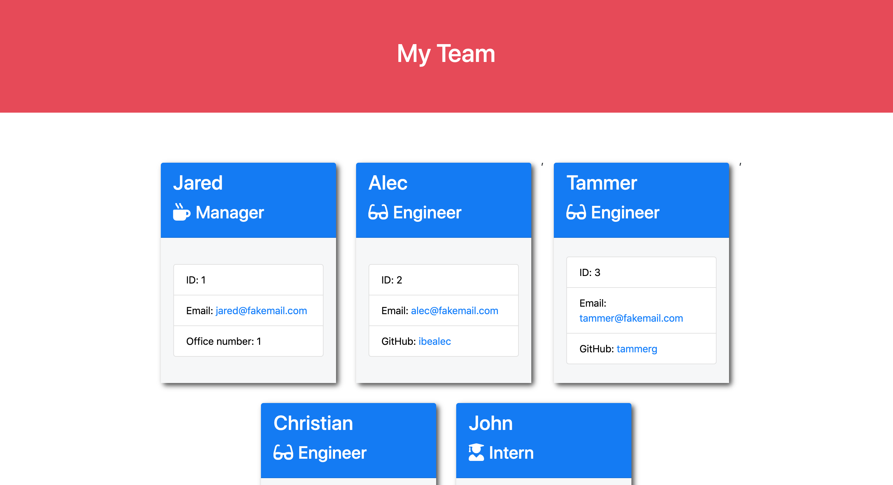 Template Engine: Employee Summary project